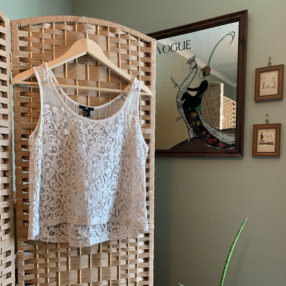 ☁️ HOST PICK❕Gorgeous Euro Summer Delicate Lace Tank Top